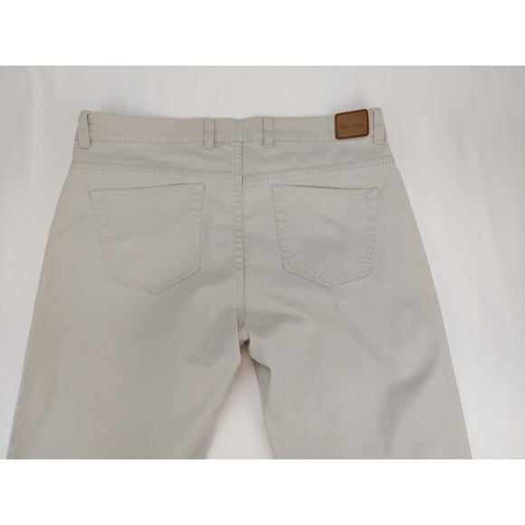 Peter Millar Soft Touch Twill 5-Pocket Light Gray Chino Pant Me0B47 Size 36x27 - Picture 12 of 12